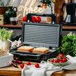 Sandwich maker 2in1, 1400W, Placi Antiaderente si detasabile, Indicator luminos, Argintiu