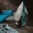 Fier de calcat cu aburi, 5 functii, 2400W, Talpa antiaderenta ceramica, Rezervor de apa 350 ml, Functie de auto-curatare, Anti-picurare, Anti-Calcar