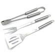 Set 3 ustensile gratar, Otel inoxidabil, Spatula, Furculita, Cleste, Husa