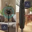 Ventilator cu picior, 45 W, 3 x viteze, Reglabil inaltime 108 -132 cm, functie oscilatie, Negru