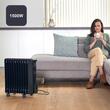 Calorifer electric cu ulei, 9 elementi, Negru, Putere 1500 W, 2 trepte de incalzire