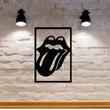 Decoratiune metalica de perete Krodesign KRO-1254 Rock, lungime 50 cm, negru, grosime 1.5 mm