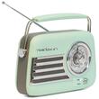 Radio Retro FM portabil, Acumulator Li-Ion, Bluetooth, USB, AUX, Putere 30W, 210 x 80 x 160mm, Verde