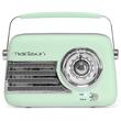 Radio Retro FM portabil, Acumulator Li-Ion, Bluetooth, USB, AUX, Putere 30W, 210 x 80 x 160mm, Verde