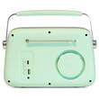 Radio Retro FM portabil, Acumulator Li-Ion, Bluetooth, USB, AUX, Putere 30W, 210 x 80 x 160mm, Verde