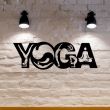 Decoratiune metalica de perete Krodesign Yoga KRO-1121, dimensiune 80 cm, negru, grosime 1.5 mm