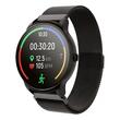 Ceas Smartwatch rezistent apa IP68, diametru 36 mm, 2 x curele, 15 zile de functionare cu o singura incarcare, Negru, Puls, Vreme, Sport