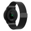 Ceas Smartwatch rezistent apa IP68, diametru 36 mm, 2 x curele, 15 zile de functionare cu o singura incarcare, Negru, Puls, Vreme, Sport