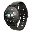 Ceas Smartwatch rezistent apa IP68, diametru 36 mm, 2 x curele, 15 zile de functionare cu o singura incarcare, Negru, Puls, Vreme, Sport