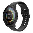 Ceas Smartwatch rezistent apa IP68, diametru 36 mm, 2 x curele, 15 zile de functionare cu o singura incarcare, Negru, Puls, Vreme, Sport
