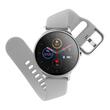Ceas Smartwatch rezistent la apa IP68, diametru 36 mm, 2 x curele, 15 zile de functionare cu o singura incarcare, Argintiu