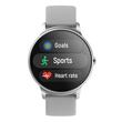 Ceas Smartwatch rezistent la apa IP68, diametru 36 mm, 2 x curele, 15 zile de functionare cu o singura incarcare, Argintiu