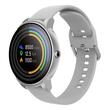 Ceas Smartwatch rezistent la apa IP68, diametru 36 mm, 2 x curele, 15 zile de functionare cu o singura incarcare, Argintiu