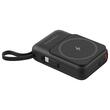 Powerbank Li-Ion, 10000 mAh, Incarcare Wireless, USB-C, USB-C, Lightning, intrare/iesire USB, Negru