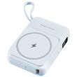 Powerbank Li-Ion, 10000 mAh, Incarcare Wireless, USB-C, USB-C, Lightning, intrare/iesire USB, Albastru