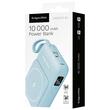 Powerbank Li-Ion, 10000 mAh, Incarcare Wireless, USB-C, USB-C, Lightning, intrare/iesire USB, Albastru