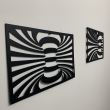 Set 2 decoratiuni perete Krodesign Spiral, negru, 25 x 45 x 1.5 cm