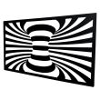 Set 2 decoratiuni perete Krodesign Spiral, negru, 25 x 45 x 1.5 cm
