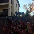 Decoratiune perete Krodesign Garden Cat, negru, 26 x 50 x 1.5 cm