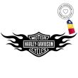 Decoratiune metalica de perete Krodesign KRO-1054, Harley Davidson, diametru 80 cm, grosime 1.5 mm