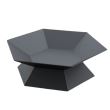 Vatra pentru terasa/gradina, Hexagon Fire Pit KRO-1072, Otel, Negru, diametru 870 mm, grosime 3 mm