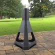 Incalzitor pentru terasa/gradina, Hexagon Fire Pit KRO-1075, Otel, Negru, 1158x725 mm, grosime 3 mm