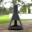 Incalzitor pentru terasa/gradina, Hexagon Fire Pit KRO-1075, Otel, Negru, 1158x725 mm, grosime 3 mm