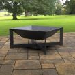 Incalzitor pentru terasa/gradina, Square Fire Pit KRO-1077, Otel, Negru, 600x600x300 mm, grosime 3 mm