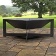 Incalzitor pentru terasa/gradina, Square Fire Pit KRO-1077, Otel, Negru, 600x600x300 mm, grosime 3 mm