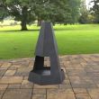 Incalzitor pentru terasa/gradina, Pyramid Hexagon Double KRO-1079, Otel, Negru, 1200x700x813 mm, grosime 3 mm