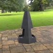 Incalzitor pentru terasa/gradina, Pyramid Hexagon Double KRO-1079, Otel, Negru, 1200x700x813 mm, grosime 3 mm