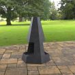 Incalzitor pentru terasa/gradina, Pyramid Hexagon Double KRO-1079, Otel, Negru, 1200x700x813 mm, grosime 3 mm