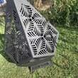 Incalzitor pentru terasa/gradina, Krodesign Diamond KRO-1090, Otel, Negru, diametru 1125 mm, grosime 3 mm