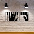 Decoratiune metalica de perete Krodesign Piano design, dimensiune 60 cm, negru, grosime 1.5 mm