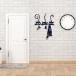 Suport chei cu 5 agatatori, Krodesign Three Cats KRO-1129, 60x30 cm, Negru