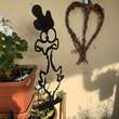 Decoratiune gradina / ghiveci Krodesign Scared Chicken KRO-1133, metal, inaltime 64 cm