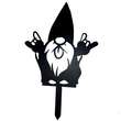 Decoratiune gradina / ghiveci Krodesign Rock&Roll Gnome KRO-1139, metal, inaltime 61 cm