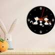 Ceas de perete metalic Krodesign Kitty Cat KRO-1160, diametru 50 cm, negru