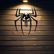 Decoratiune metalica de perete Krodesign KRO-1209 Skull Spider, 50 cm, grosime 1.5 mm