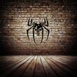 Decoratiune metalica de perete Krodesign KRO-1209 Skull Spider, 50 cm, grosime 1.5 mm