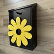 Cutie postala Vivatechnix Flower KRO-1229, otel, 400x250x100mm, Negru/Galben, 2 chei
