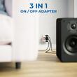 Triplu stecher cu intrerupator, 1 x Shuko, 2 x EURO, Alb, 2.5/16 A, 3680 W