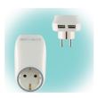 Priza cu 2 socluri USB, Home NV 2100USB, alba, protectie copii
