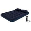 Saltea gonflabila cu pompa manuala, pentru 2 persoane, 191x137x22 cm, max 200 kg, 2 x perne, plasture reparatie