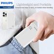 Powerbank Philips, Li-Polymer, 10000mAh, MicroUSB 5V/2A, USB-C 5V/2.4A, 37Wh
