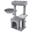 Ansamblu de joaca pentru pisici, 40x30x80 cm, Plus, Gri Inchis, stalp de zgariat, clopotel
