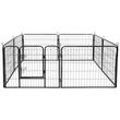 Tarc metalic pentru animale, 80 x 60 cm, 8 x panouri, configuratie extensibila, 2 x incuietori