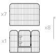 Tarc metalic pentru animale, 80 x 60 cm, 8 x panouri, configuratie extensibila, 2 x incuietori