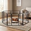 Tarc metalic pentru animale, 80 x 60 cm, 8 x panouri, configuratie extensibila, 2 x incuietori