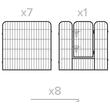 Tarc metalic pentru animale, 80 x 80 cm, 8 x panouri, configuratie extensibila, 2 x incuietori